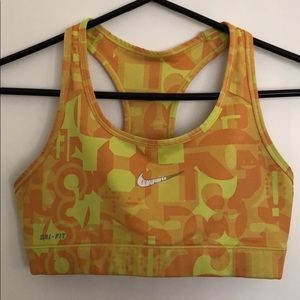 Yellow Nike Sports Bra